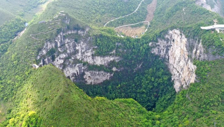 La foresta segreta cinese che cresce in una voragine