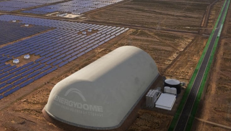 Energy Dome, nuovo round di finanziamenti da 40 milioni di euro per la startup che cattura energia da sole e vento